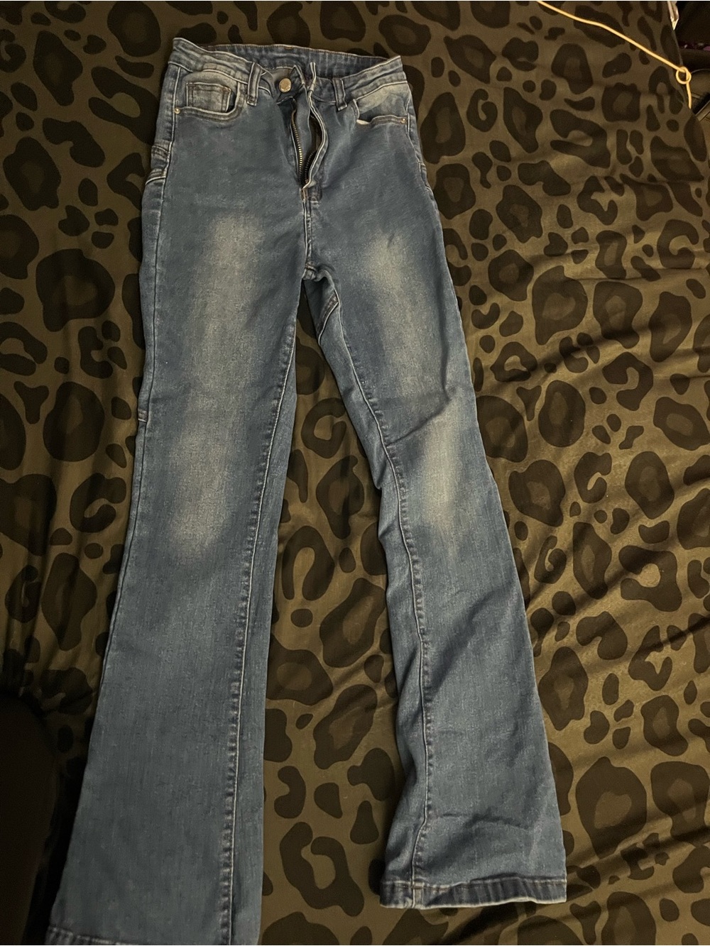 High-Rise Light Blue Flare Jeans for Women